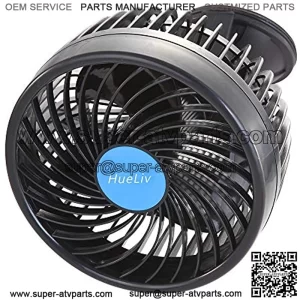 Car Fan 12V, 6" Electric Car Cooling Fan with 360 Degree Adjustable Head That Plugs into Cigarette Lighter/Low Noise Automobile Vehicle Fan for Car Truck Van SUV RV Boat