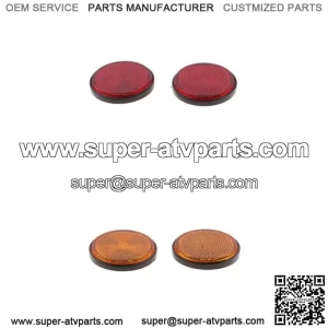 6 Pares de Placas Reflectoras Redondas para Motocicleta Universales para Motocicleta ATV Rojo + Nara Reflectores redondos de motocicleta