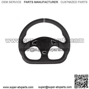 Assault Industries Ballistic 'D' V2 UTV Leather Steering Wheel ( Gray Accents )