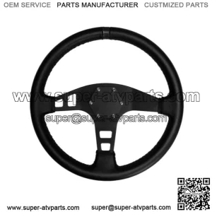 PRP Flat Leather Steering Wheel Black Stripe For Polaris RZR/Can-Am Maverick