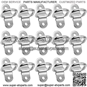 15 Pack D Ring Tie Down Anchors Heavy Duty Lashing Rings for Trailers Trucks Cargo RV ATVs Kayaks Vans Motorcycles Silver