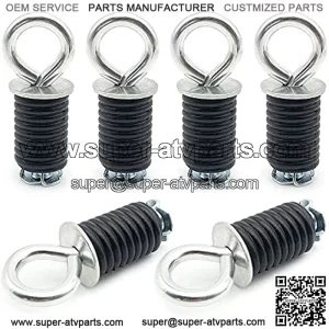 ATV Anchors Lock and Ride Tie Downs Compatible with Polaris RZR, Sportsman and Ace 6 Pack Black
