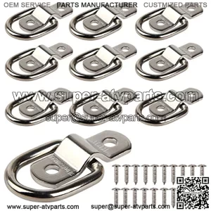 D-Ring Tie Downs Anchors Lashing Rings for Loads on Trailers Trucks RV Campers Vans ATV SUV Boats Motorcycles etc Vehicles Heavy Duty 2400 Pounds Capacity Tie Down Ring (10-Pack)