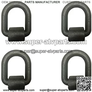Mega Cargo Control 1" Long Type Weld-On D Rings (4-Pack) | Heavy-Duty Forged Steel Tie Down Anchor w/Bracket for Flatbed Trucks & Trailers WLL: 15,000