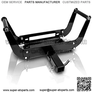 Winch Mounting Plate Winch Cradle Mounting Bracket 8000lbs-13000lbs Capacity Foldable Bracket for Truck Trailer ATV 2" Hitch Receiver 4WD
