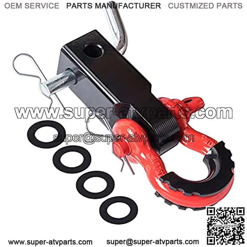 2 Inch Shackle Hitch Receiver 3/4" D Ring Shackle 41000 Lbs Break Strength 5/8" Trailer Lock Pin Towing Accessories for Truck ATV