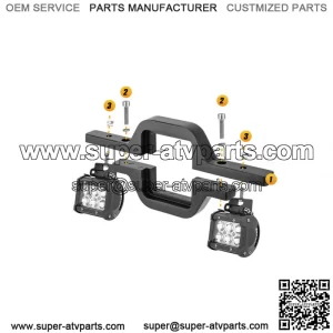 Tow Hitch Mounting Bracket + 3" LED Tow Lights Pods Backup Reverse For Truck