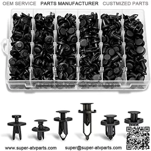 Ginsco 270pcs 6.3mm 8mm 9mm 10mm Bumper Push Fasteners Rivet Clips Expansion Screws Replacement Kit