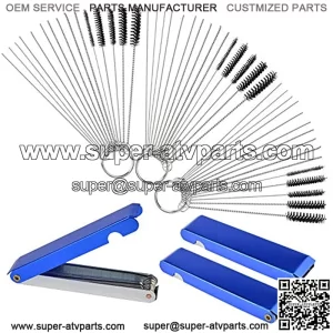 Carburetor Carbon Dirt Jet Remove Cleaner 39 Cleaning Wires Set + 30 Cleaning Needles + 15 Nylon Cleanning Brushes Tool Kit for Motorcycle ATV Moped Welder Carb