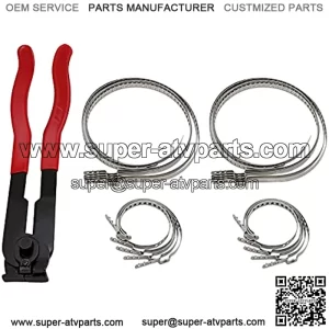 Rider For Auto/ATV Joint Axle Boot Clamp Pliers Tool with 20 Crimp Bands -Ear Type Extension For Most Cars