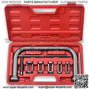 10pc Auto Valve Spring Compressor C Clamp Tool Set Service Kit for Motorcycle, ATV, Car, Small Engine Vehicle Equipment