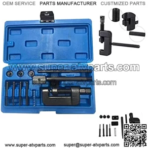 Motorcycle Chain Rivet Tool Kit 13-Piece Set with Blue Carrying Case Motorcycle Bike Chain Breaker Set Cutter Rivet Tool Kits 520/525/530/630 Pitch Sturdy Design