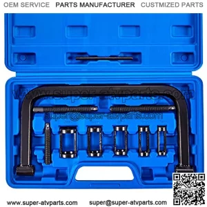 Valve Spring Compressor | 10 Piece Spring Clamp Tool Kit with C Clamp, Collet Pusher Adapters, Extension Rods, and Lever for Car, Motorcycle, ATV, and Small Engine Repairs