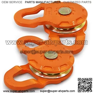 Smart Snatch Block for ATV/UTV (Side-by-side) | 24,000 LBS (12T) MBS 12,000 LBS (6T) WLL | Winch Pulley for Synthetic Rope or Steel Cable up to 7/16" (11mm) & Winches up to 12K LBS| 2 Pack