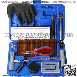Universal Tire Repair Kit, Plug Flat and Punctured Tires 60 Pcs Heavy Duty Tubeless Tire Plug Tools for Motorcycle, ATV, Jeep, Truck and Tractor Flat