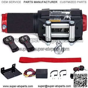 3000Lbs 12 Volts Electric Winch, Winch for ATV/UTV/Boat, 3000Lbs /1360Kg Electric Winch Kit, with 12m/39ft Winch Cable, Towing Off-Road Electric Winch Recovery kit (3000Lbs Black)
