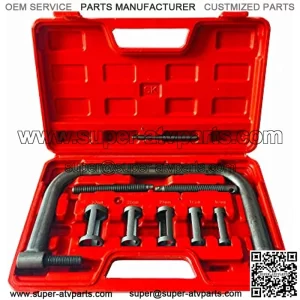 10pcs Auto Valve Spring Compressor C Clamp Tool Set Service Kit for Car, Motorcycle, ATV, Small Engine Vehicle Equipment