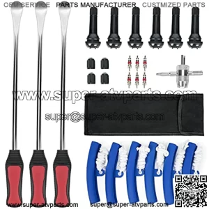 Tire Spoon Lever Set,14.5'' Steel Tire Iron Set,Professional Tire Changing Tool for Motorcycle, Dirt Bike, Lawn Mower.