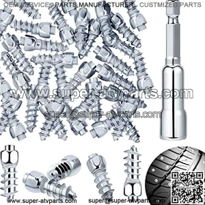 Carbide Screw Tire Studs Wheel Tyre Snow Studs Snow Tire Spikes Trim Screw in Tire Studs with Installation Tool for Car Truck Bicycle Boot Motorcycle ATV SUV Auto Accessories, 12 mm (100)