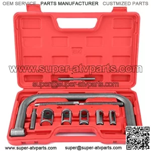 Auto Valve Spring Compressor Clamp Tool Set Kit Universal for Motorcycle, ATV, Car, Small Engine Vehicle Equipment - 10-Pc Set