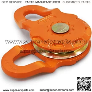 Smart Snatch Block for ATV/UTV (Side-by-side) | 24,000 LBS (12T) MBS 12,000 LBS (6T) WLL | Winch Pulley for Synthetic Rope or Steel Cable up to 7/16" (11mm) & Winches up to 12K LBS| 1 Pack