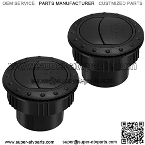 2Pcs 60mm Dashboard Air Vent Outlet Air Conditioning Deflector Side Roof for Car RV ATV A1176 (Black)