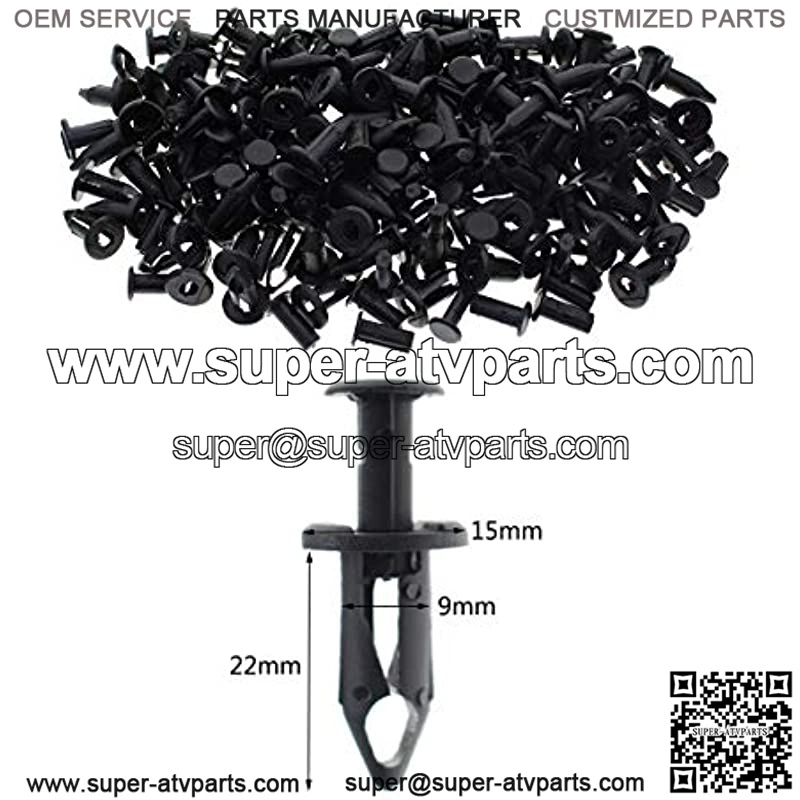 100PCS ATV Nylon Bumper Fender Clips Push Retainer Fasteners Panel Shield Rivet Push-Type Clips for Honda Suzuki Kawasaki Polaris - Image 2