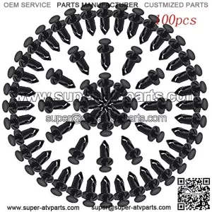 Set of 100 ATV Retainer Clips 8mm Push Pin Splash Guard Body Panel Fit for Honda