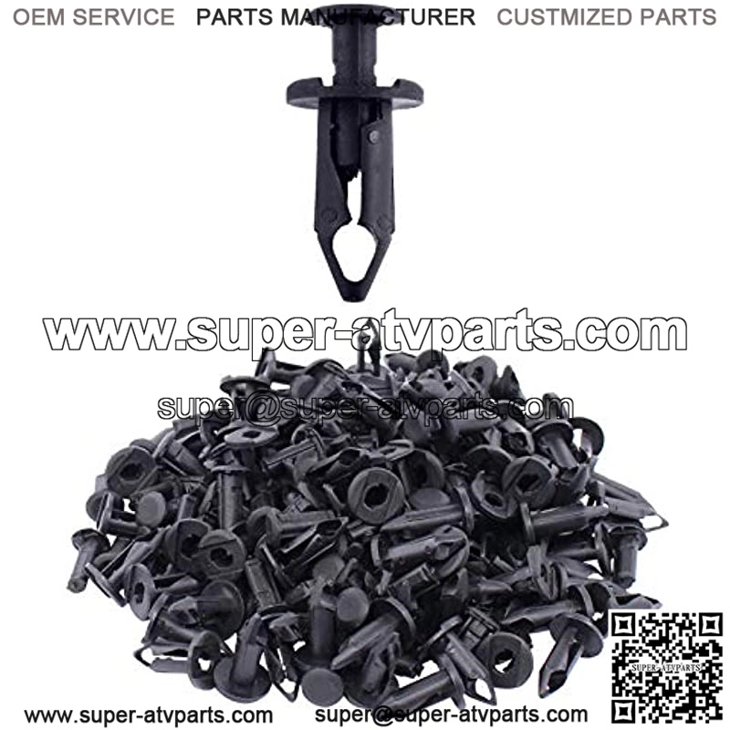 100 x Black ATV Fender Retainer Clips Fasteners for Honda Suzuki Kawasaki Polaris Bumper