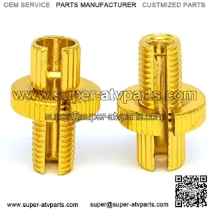 2pcs Screw Metric MOTORCYCLE ATV Clutch Brake Cable Adjuster YZ CR KX RM (10MM, Gold)