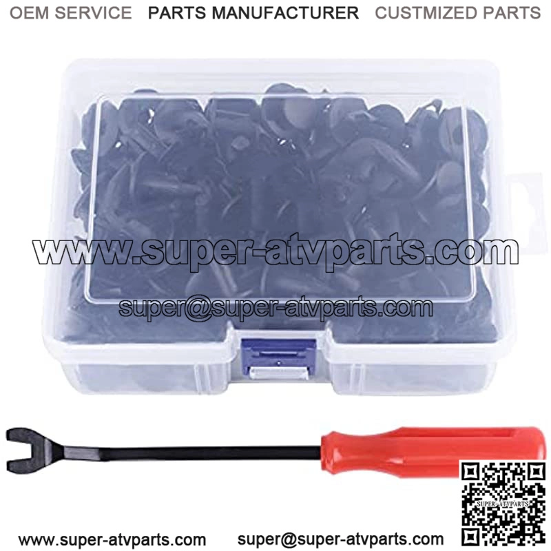 120 piezas UTV Nylon Fender Clips/Body Rivets Compatible con Polaris Ranger RZR Kawasaki Teryx Honda 90653-HC4-900 Pioneer Suzuki Sportsman ATVS Remaches 7661855 con removedor
