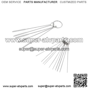 10pcs Agujas + 5pcs Cepillo para Limpiar de Carburador para Motocicleta ATV  Eliminaci??n de chorro de suciedad de carb??n