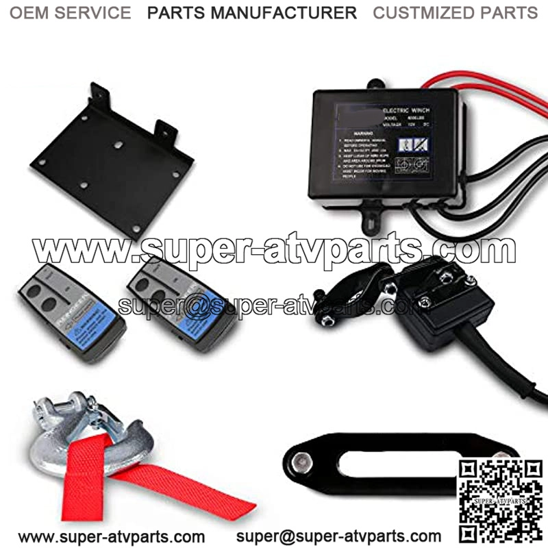 12V Winch 4500 lb Load Capacity Electric Winch Kit Synthetic Rope with Hawse Fairlead Waterproof IP67 with Wireless Remotes - Image 3