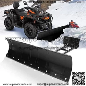 Universal Snow Plow Kit Heavy Duty Steel Square Push Snow Blade Adjustable for Pickup Trucks UTV ATV Arctic Cat Access Kawasaki Honda Aeon Crossland 50 Inch