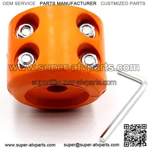 Winch Stopper ATV-SCHS Winch Cable Saver Hook Stopper Line Rubber Stopper with Allen Wrench for ATV UTV Winches (Orange)