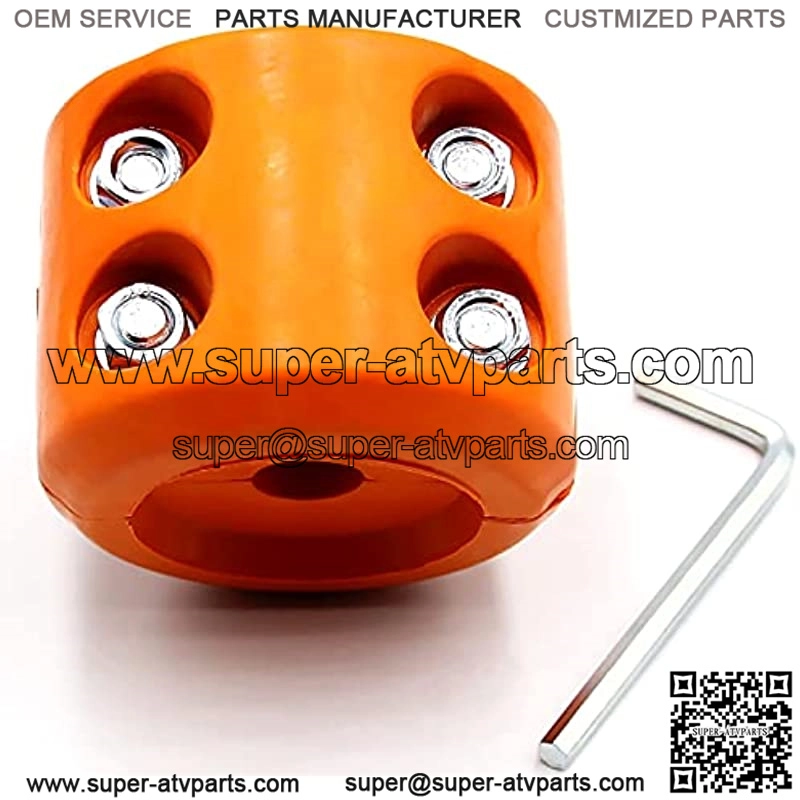 Winch Stopper ATV-SCHS Winch Cable Saver Hook Stopper Line Rubber Stopper with Allen Wrench for ATV UTV Winches (Orange)