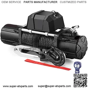 12000 lb Electric Truck Winch DC Synthetic Rope, Waterproof Off Road, for Truck SUV, with Wireless Remote