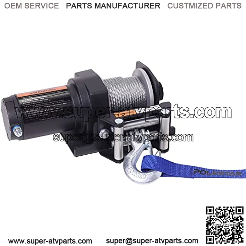 12V DC ATV/UTV Electric Winch 2500 lb. Load Capacity with Steel Cable Wire Rope 1/4" Diameter x 49' Length