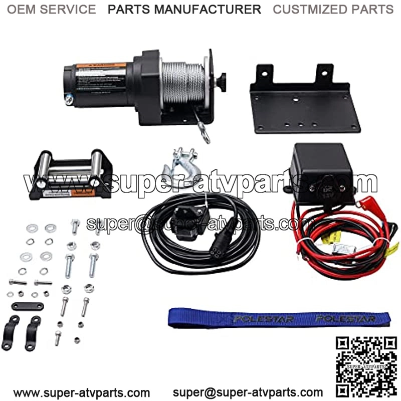 12V DC ATV/UTV Electric Winch 2500 lb. Load Capacity with Steel Cable Wire Rope 1/4" Diameter x 49' Length - Image 2
