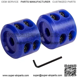 SAFE & SOUND Winch Cable Hook Stopper 2 Pack, Silicone Rubber Stopper Protects Synthetic Winch Rope, Towing Hook, Cable Line for ATV UTV, Blue