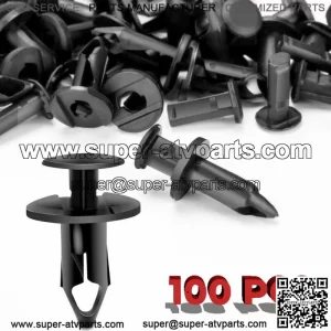 100x 8mm Fender Clips Body Rivets Push Pin for ATV HONDA TRX300EX 450R Rancher