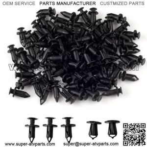 100 Pcs Plastic Mixed Fairing Body Trim Panel Fastener Clips Plug Kit Parts