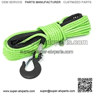 50FT 7,000 LB Rated Green Synthetic UTV/ATV Winch Rope - RS142