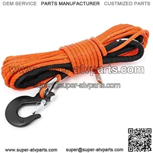 50 FT 7,000 LB Rated Orange Synthetic UTV/ATV Winch Rope - RS143