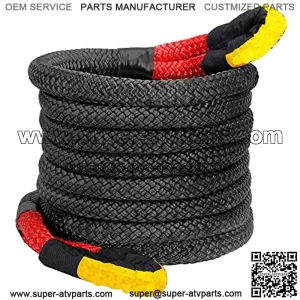 7/8" x 30ft Kinetic Recovery & Tow Rope, Energy Recovery Rope (28660 Lbs) , Heavy Duty Nylon Double Braided Tow Strap with Reinforced Loops and Protective Sleeve for Truck/Off-Road/ATV/UTV