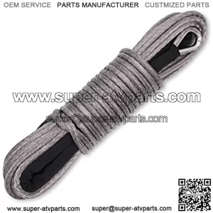 3/16" x 50' 7000LBs Synthetic Winch Line Cable Rope with Black Protecing Sleeve for ATV UTV (Gray)