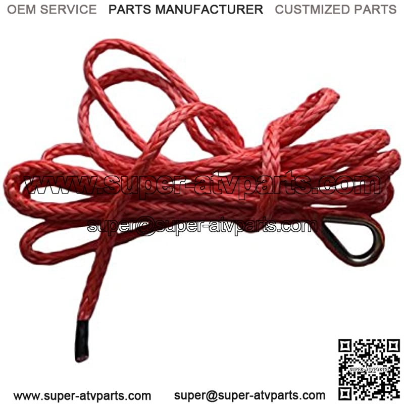 1/4"*10ft ATV Plow Lift Rope,Snow Plow Lift Rope,Synthetic Rope,Snow Plow Attachments (Red) - Image 2