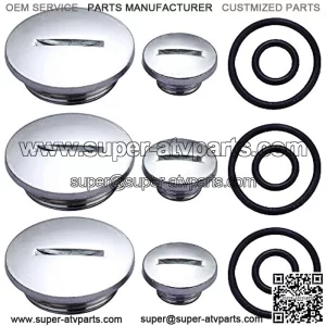 Stylemafia Three Set Of Quad Engine Stator Side Cover Caps W/Seals 50cc 70cc 90cc 110cc 125cc Compatible with ATV BMS Roketa Taotao SunL Coolster