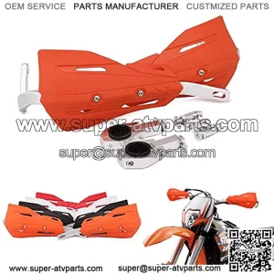 Protectores de mano para manubrio ?C Universal 7/8 pulgadas 22 mm y 1 1/8 pulgadas 28 mm para Dirt Bike Motocicleta MX Supermoto Racing ATV Quad KAYO ?C Naranja