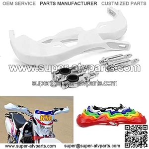 Protectores de mano universales de aluminio para motocicleta de 7/8 pulgadas y 1 1/8 pulgadas para todoter, ATV, Kawasaki, Suzuki, motocross, Dirt Bike, Enduro, color blanco
